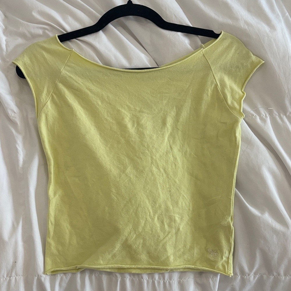 Urban Outfitters Light Yellow Short Sleeve Top